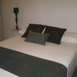 Chocolate Blue runner and cushions