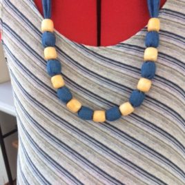 Denim and Cream necklace